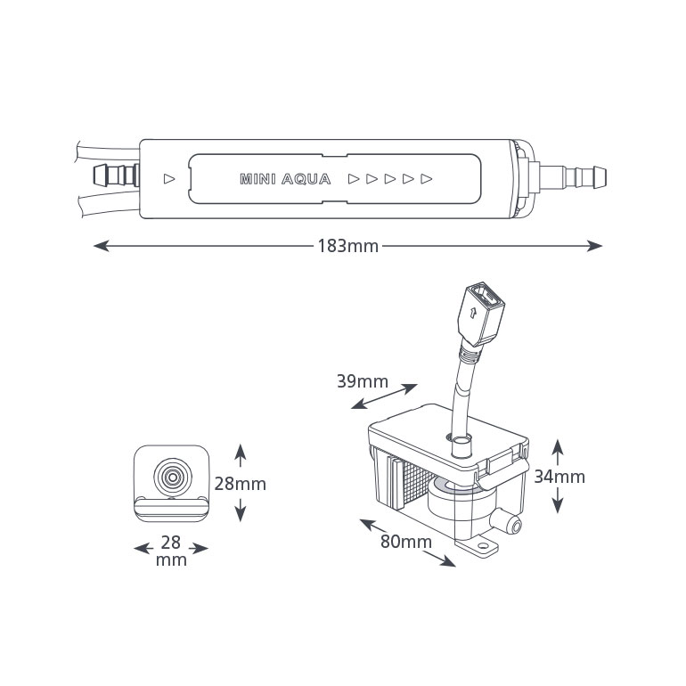 Silent+ Mini Aqua® dimensions