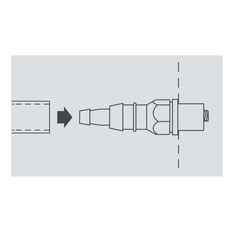 Selbstdichtender Schlauchadapter