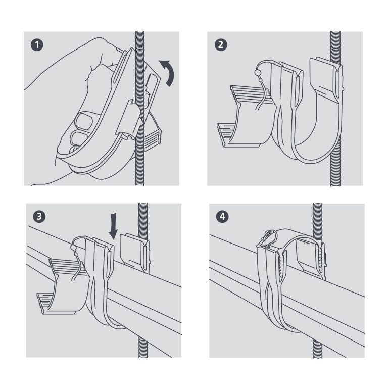 Stud Clip M8/M10 2 Pipe install