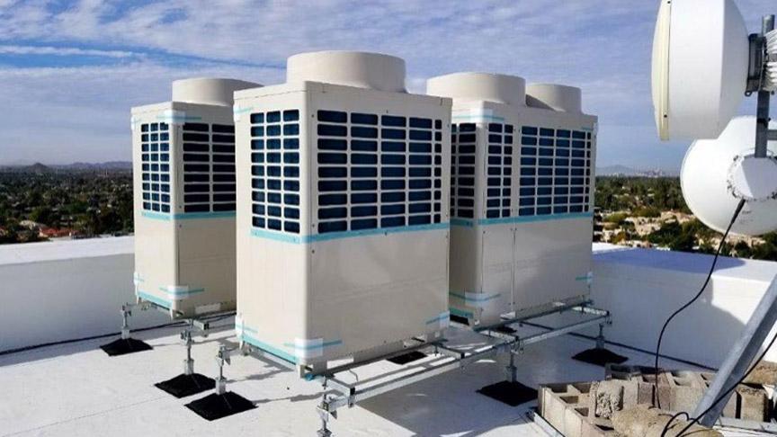 Big foot support system on a rooftop